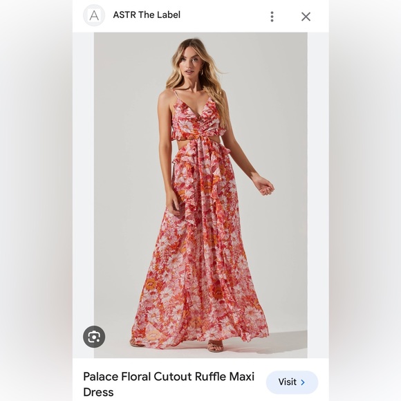Astr The Label, Palace Floral Cutout Ruffle Maxi Dress, XL - Picture 2 of 6